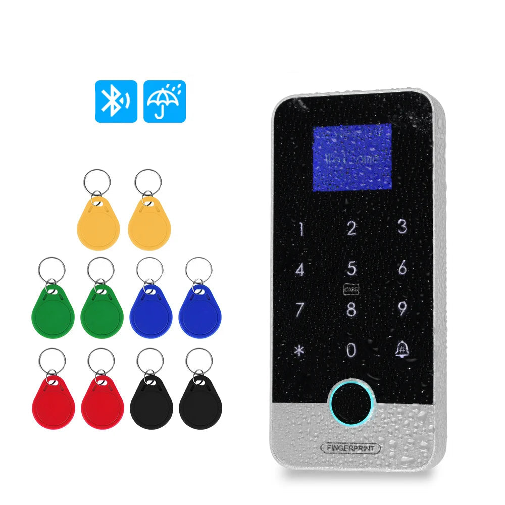 Waterproof Bluetooth Fingerprint Access Controller, Touch Keypad, Door Opener System