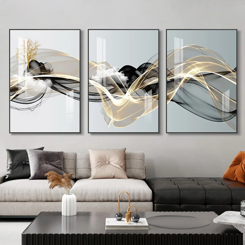 Luxury Ribbon Abstract Landscape Wall Art