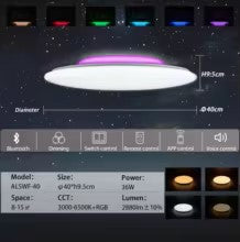 Modern LED Ceiling Lights Bluetooth Speaker Remote Control Royal Lights & Home Decor
