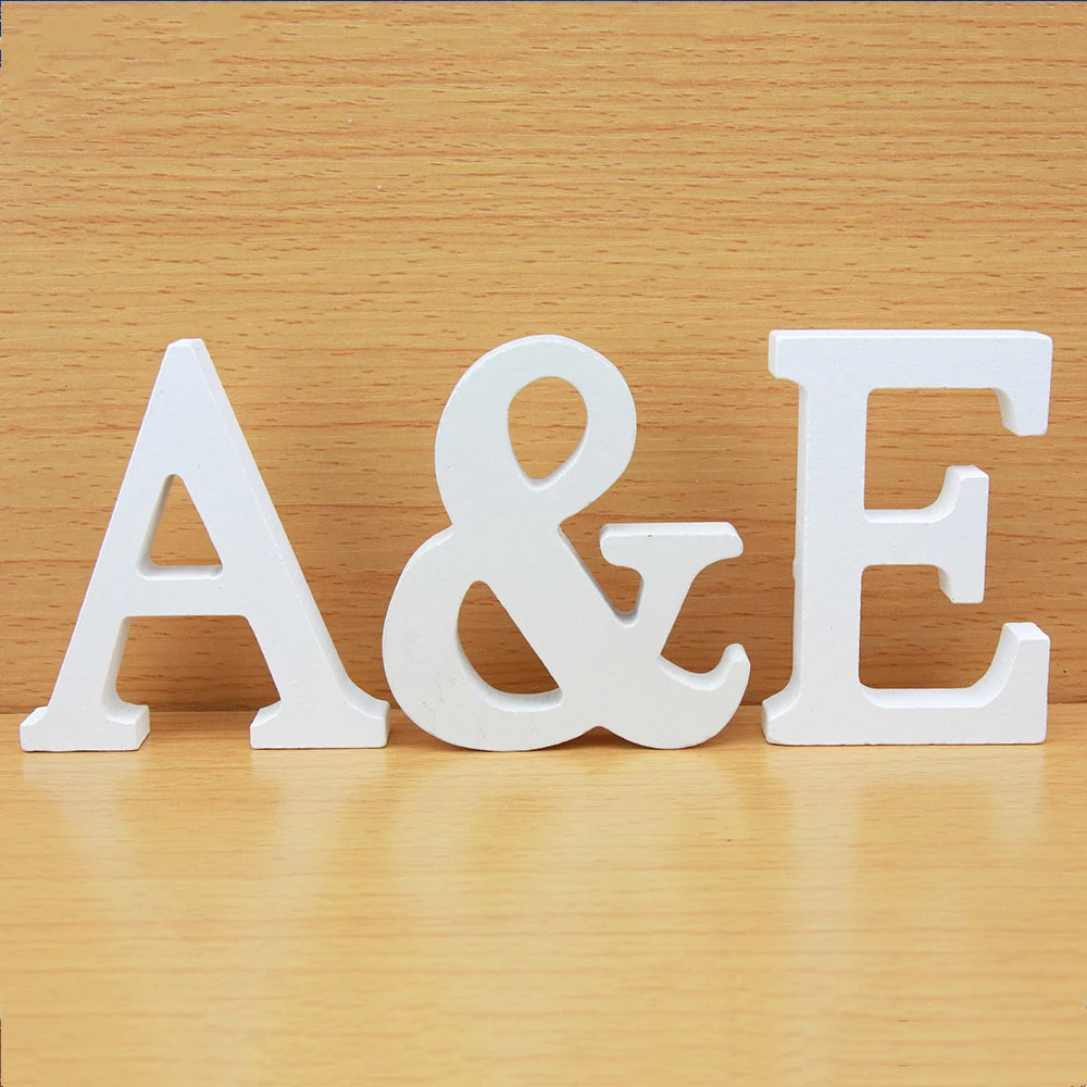 8 CM White Wooden Letters