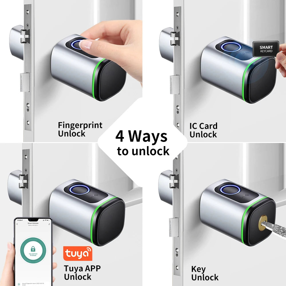 Smart Lock With Tuya Bluetooth Fingerprint 13.56mhz IC Card Include Royal Lights & Home Decor