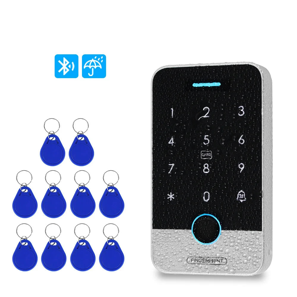 Waterproof Bluetooth Fingerprint Access Controller, Touch Keypad, Door Opener System
