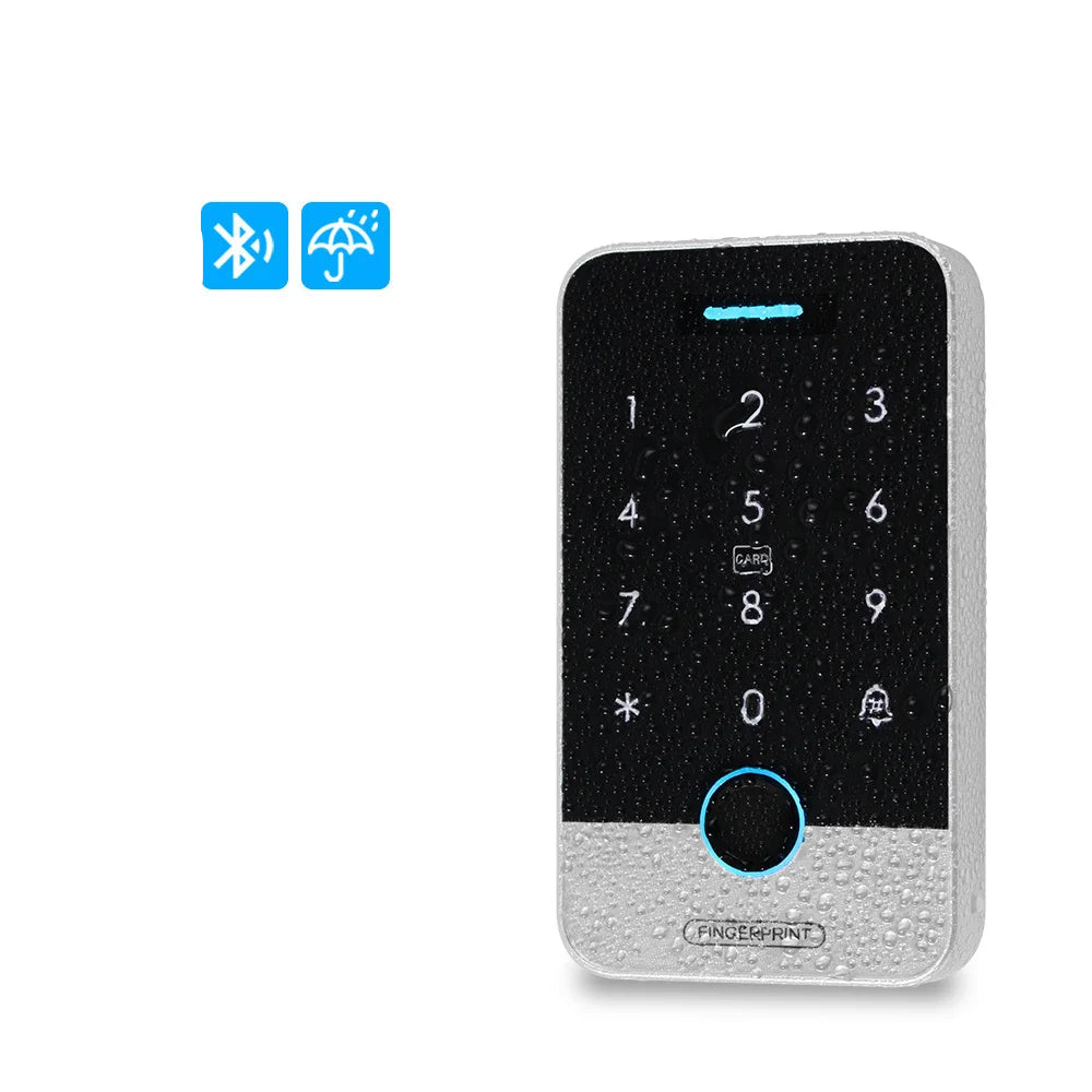 Waterproof Bluetooth Fingerprint Access Controller, Touch Keypad, Door Opener System