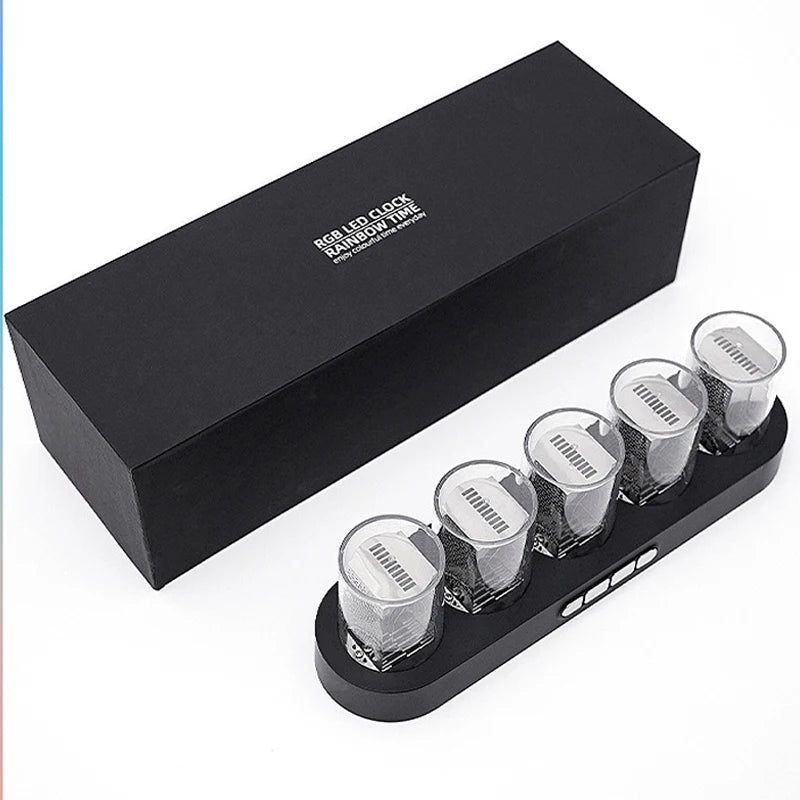 Digital Nixie Tube Clock with RGB LED Glows