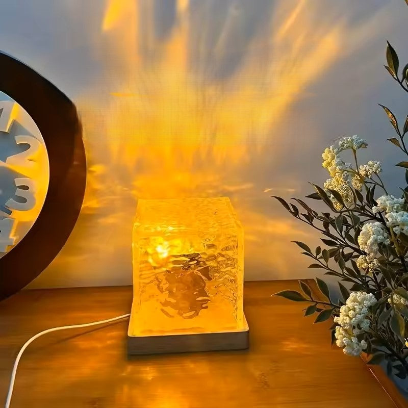 Dynamic Rotating Water Ripple Projector Night Light