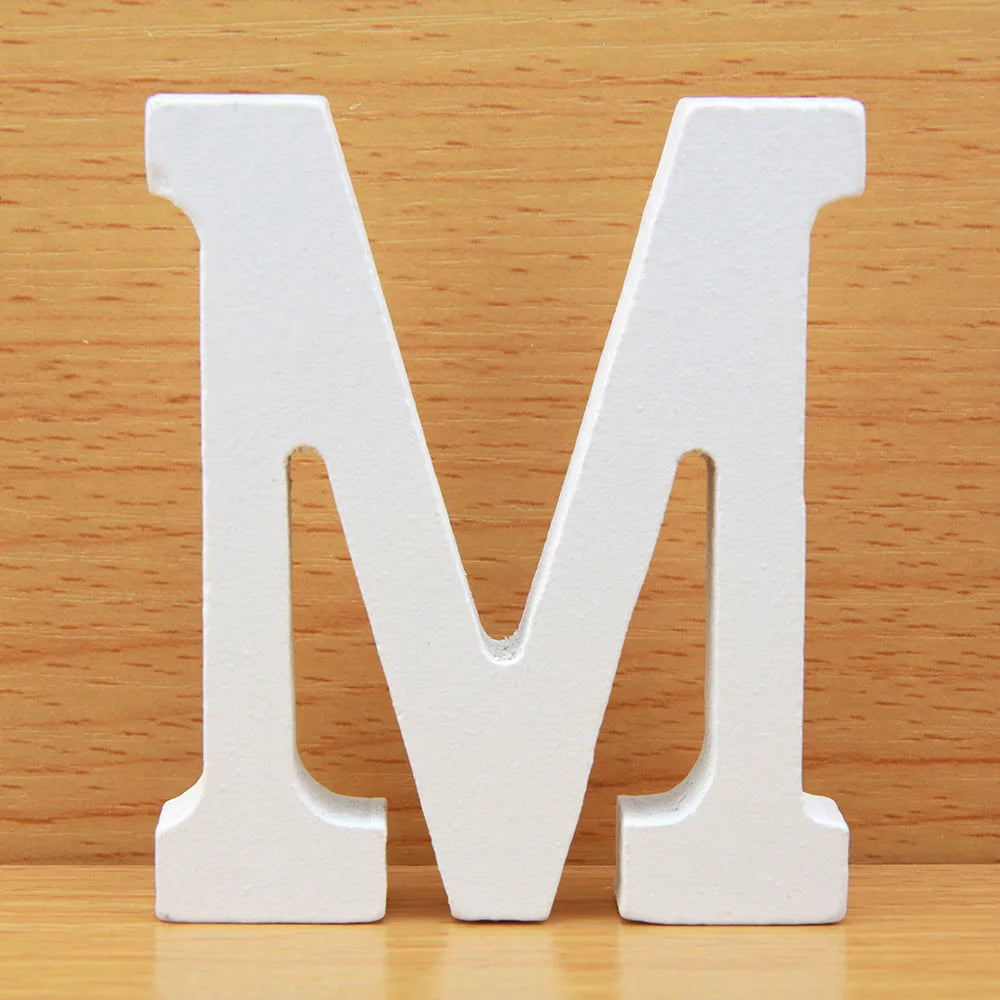 8 CM White Wooden Letters Royal Lights & Home Decor