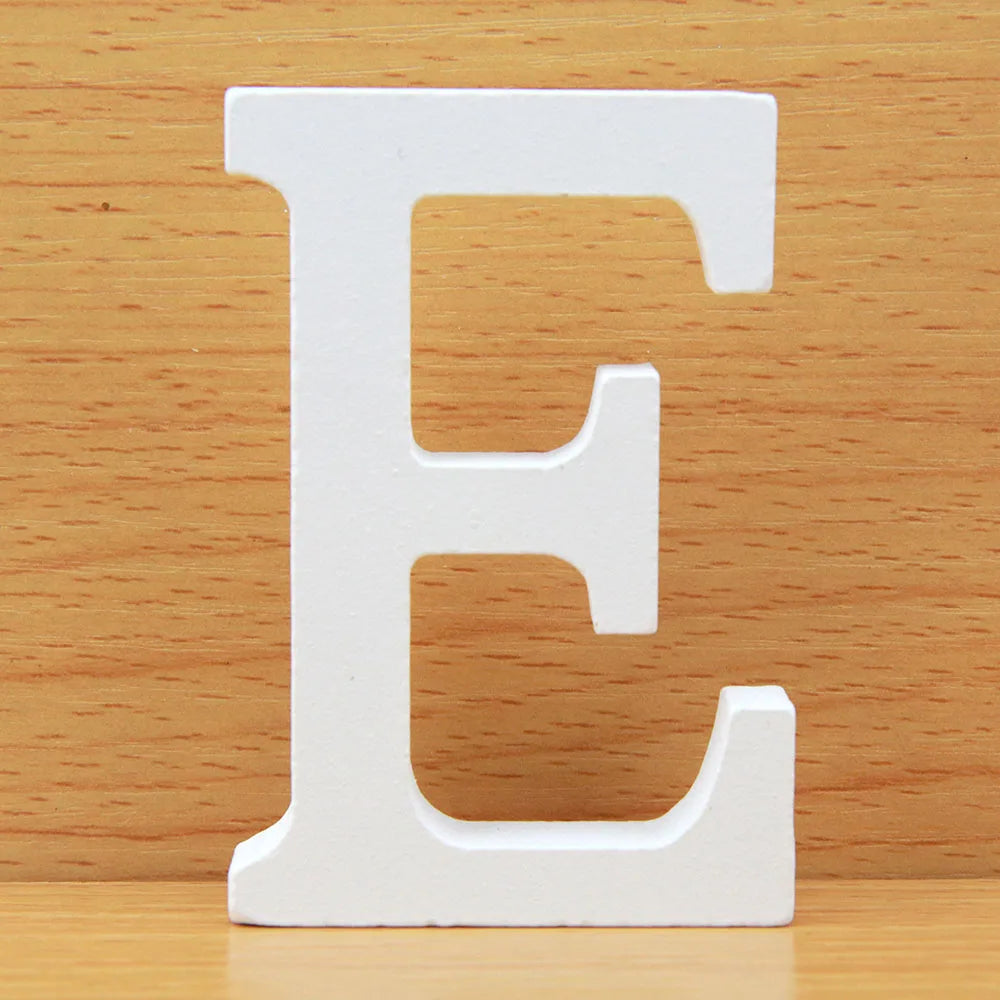 8 CM White Wooden Letters Royal Lights & Home Decor