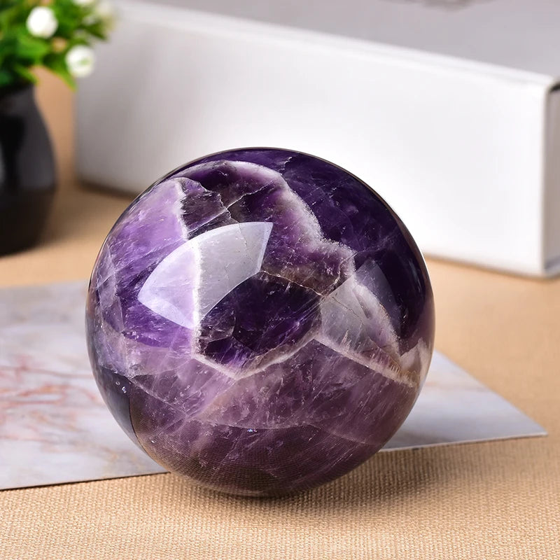 Natural Dream Amethyst Ball Polished Globe Royal Lights & Home Decor