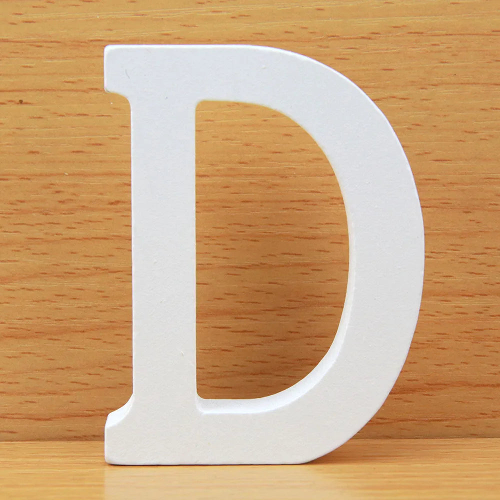 8 CM White Wooden Letters Royal Lights & Home Decor