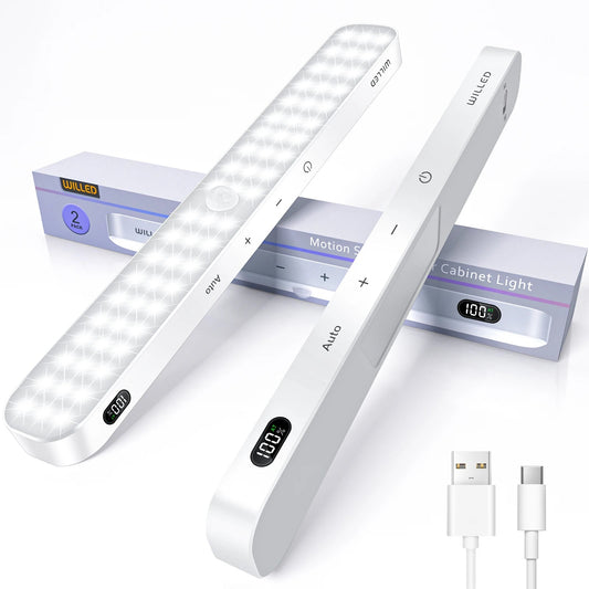 Motion Sensor Cabinet Light Battery Display 60 LED Touch Light Bar Wireless Rechargeable Royal Lights & Home Decor