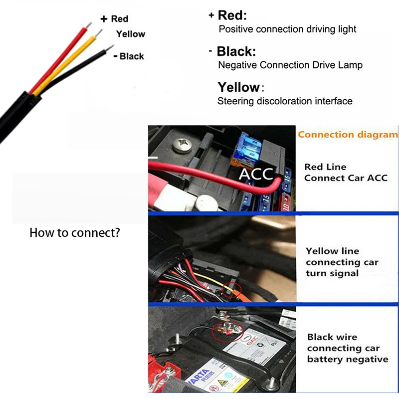 2pcs LED DRL Car Daytime Running Light Flexible Waterproof Strip Royal Lights & Home Decor