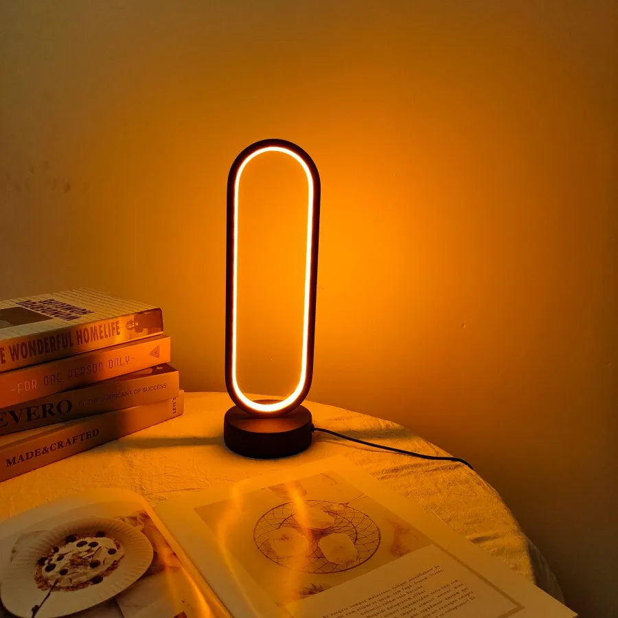 Table Ring Lamp bedroom Three-color Dimming Royal Lights & Home Decor