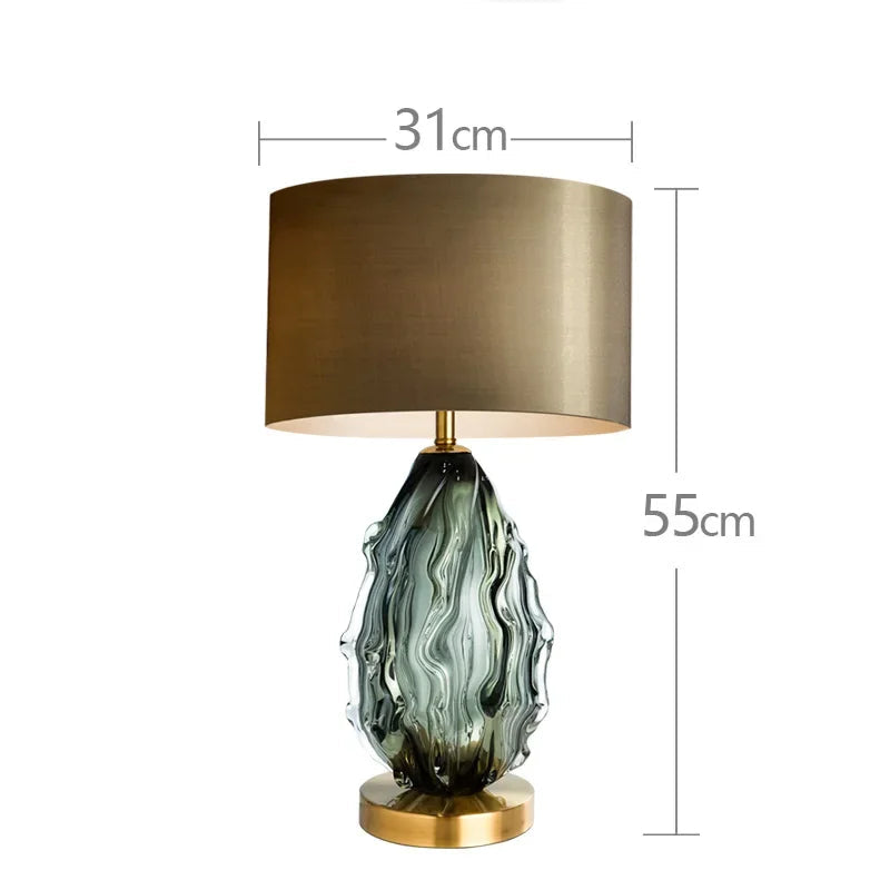 Glass Green Desktop Decorative Table Lamp