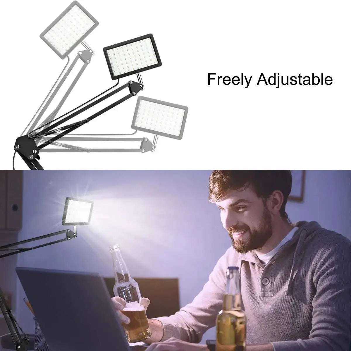 LED Photography Conference Lighting Photo Studio Lamp With Scissor Arm Stand