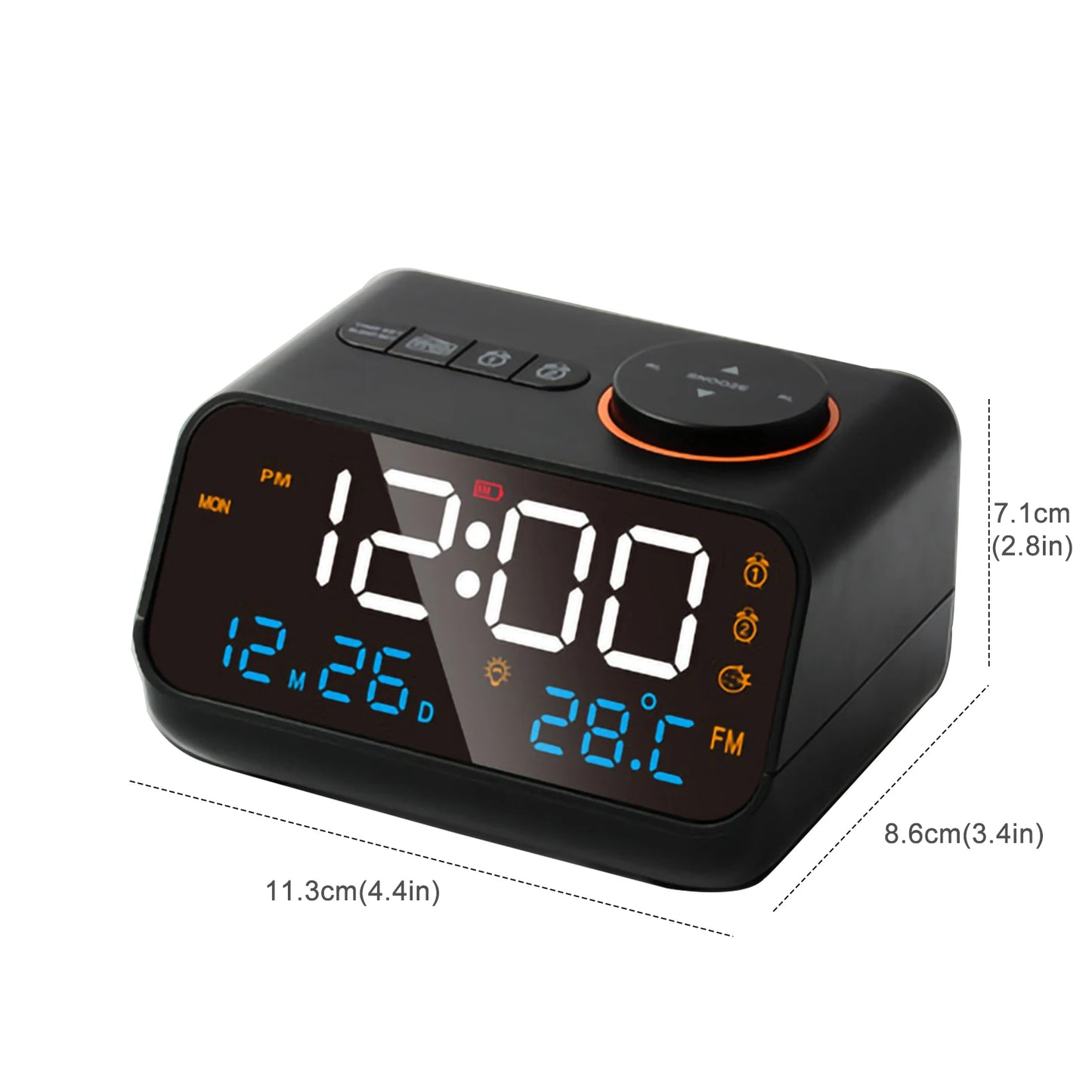 Multi-function LED music alarm FM radio alarm clock