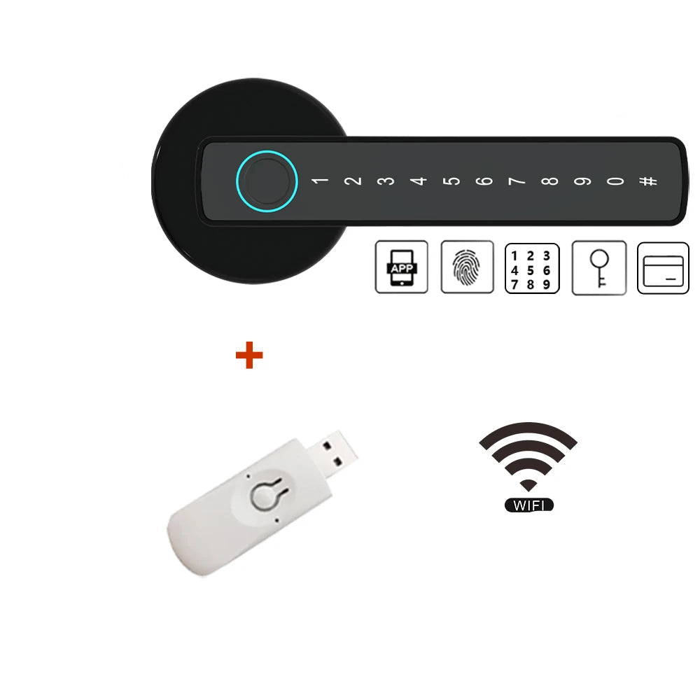 BLE Fingerprint Door Lock Digital Electronic Lock with Password/Key/IC Card/ Smart Life Royal Lights & Home Decor