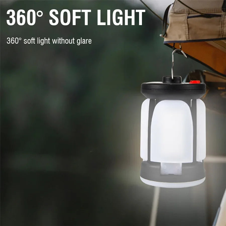 Solar Led Camping Light Outdoor Foldable Tent Lamp USB Rechargeable
