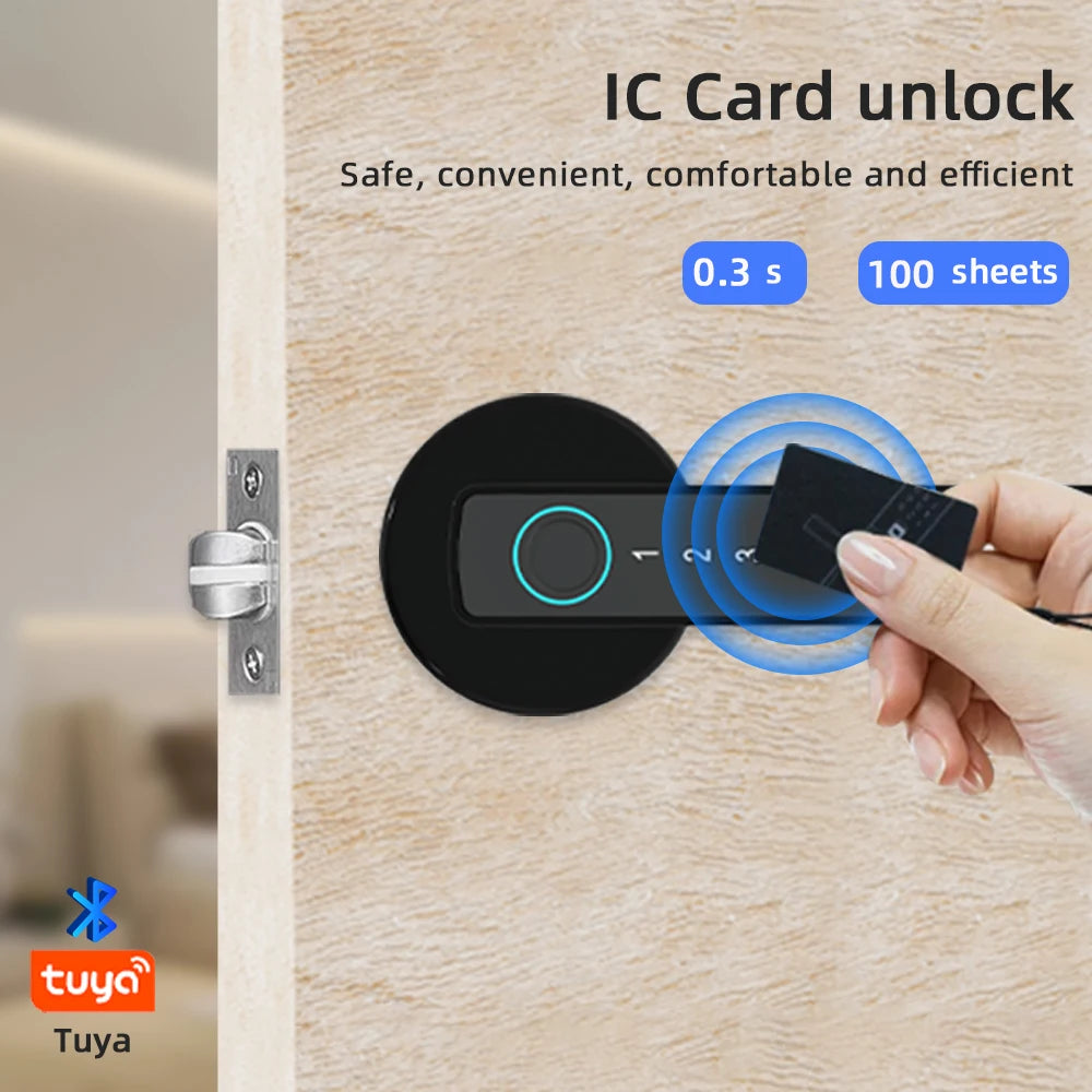 BLE Fingerprint Door Lock Digital Electronic Lock with Password/Key/IC Card/ Smart Life Royal Lights & Home Decor