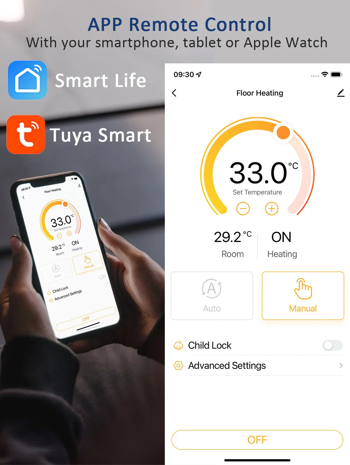 Smart WiFi Floor Heating For Gas Boiler Battery Temperature Controller