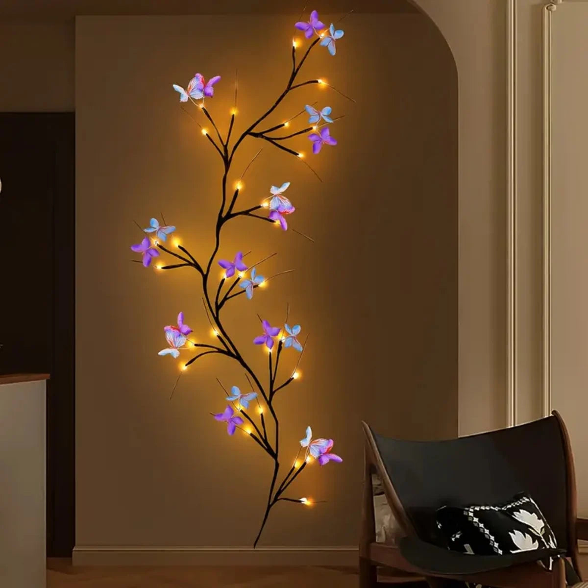 30LED Enchanted Willow Vine Light With Butterfly USB Powered 8 Lighting Modes & Waterproof Royal Lights & Home Decor