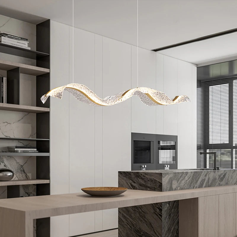Creative Led Chandelier Design Long Wave Pendant Lights