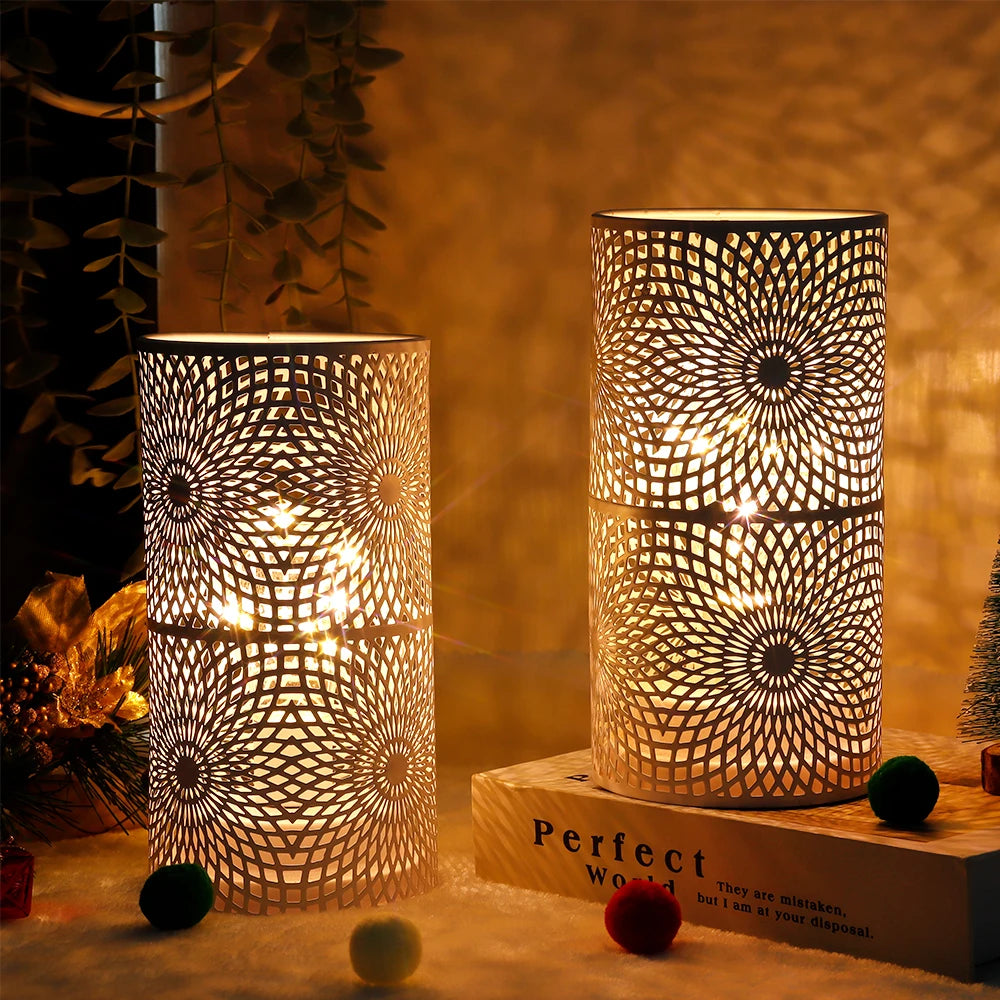 2Pcs/set Battery Powered Table Lamp Modern Cylinder Lamp