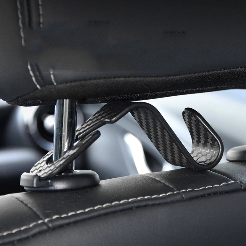4Pcs Carbon Fibre Hook Car Seat Royal Lights & Home Decor