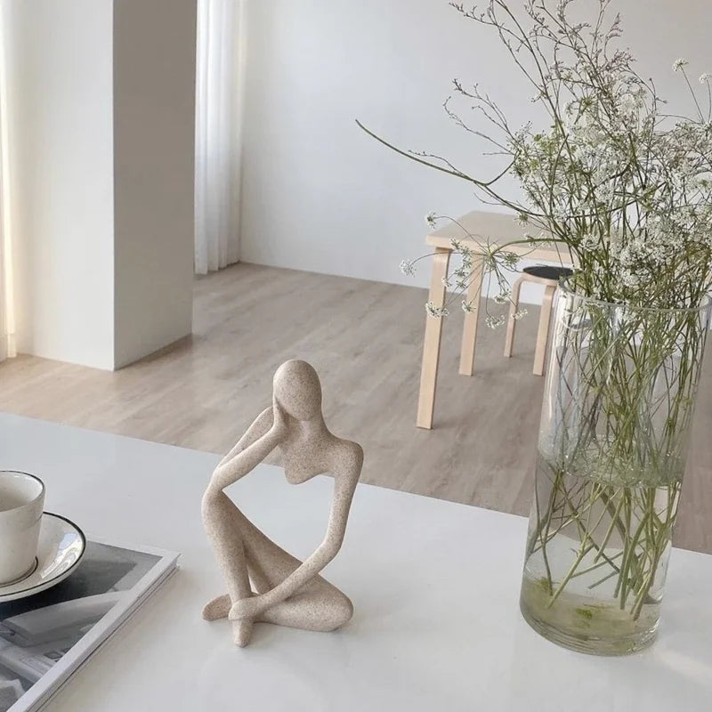 Sand Color The Thinker Abstract Statues Royal Lights & Home Decor