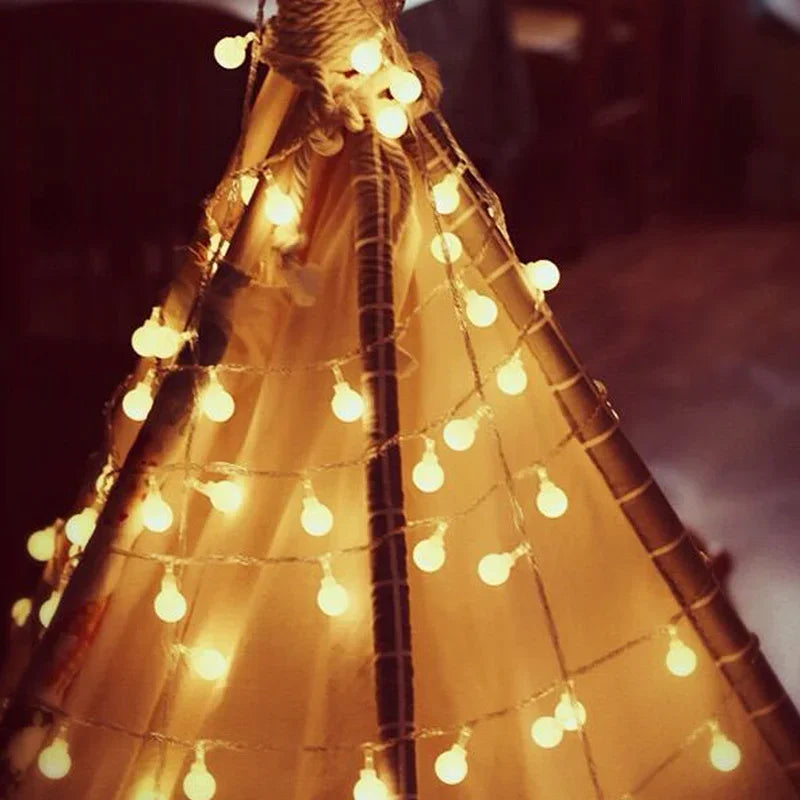 10M 220V Power Ball LED String Lights For Decoration