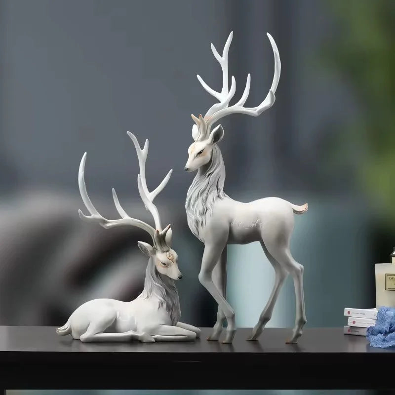 35cm High-End Deer Sculpture Royal Lights & Home Decor