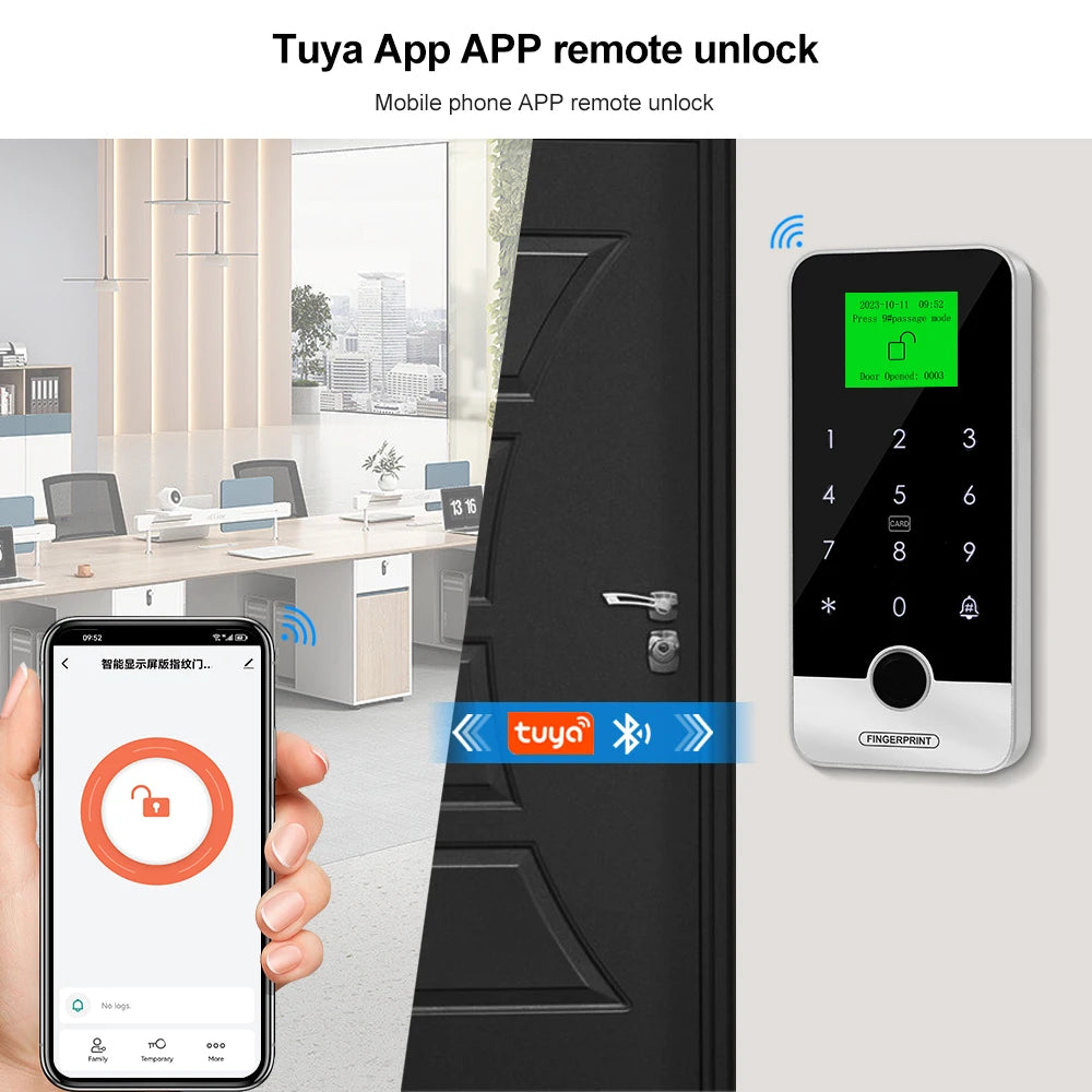 Waterproof Bluetooth Fingerprint Access Controller, Touch Keypad, Door Opener System