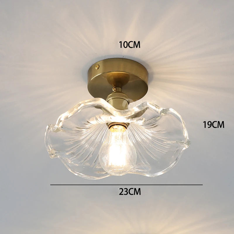 LED Pendant Light Fixture Colorful Glass Copper Hanging Lamp