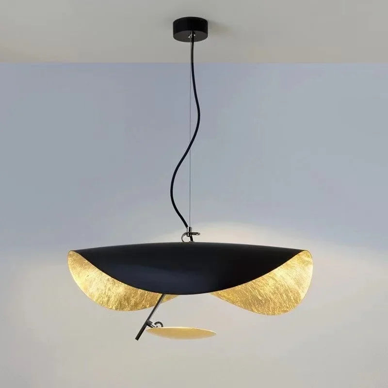 Modern Curved Chandeliers French Hat Art Design Eye Protection LED