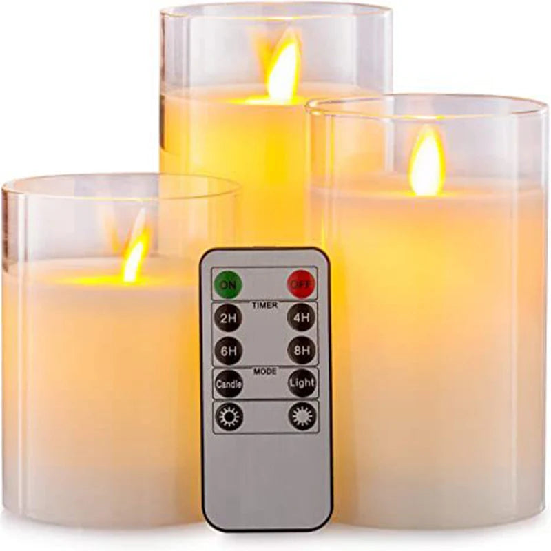 LED Glass Candle Full Set