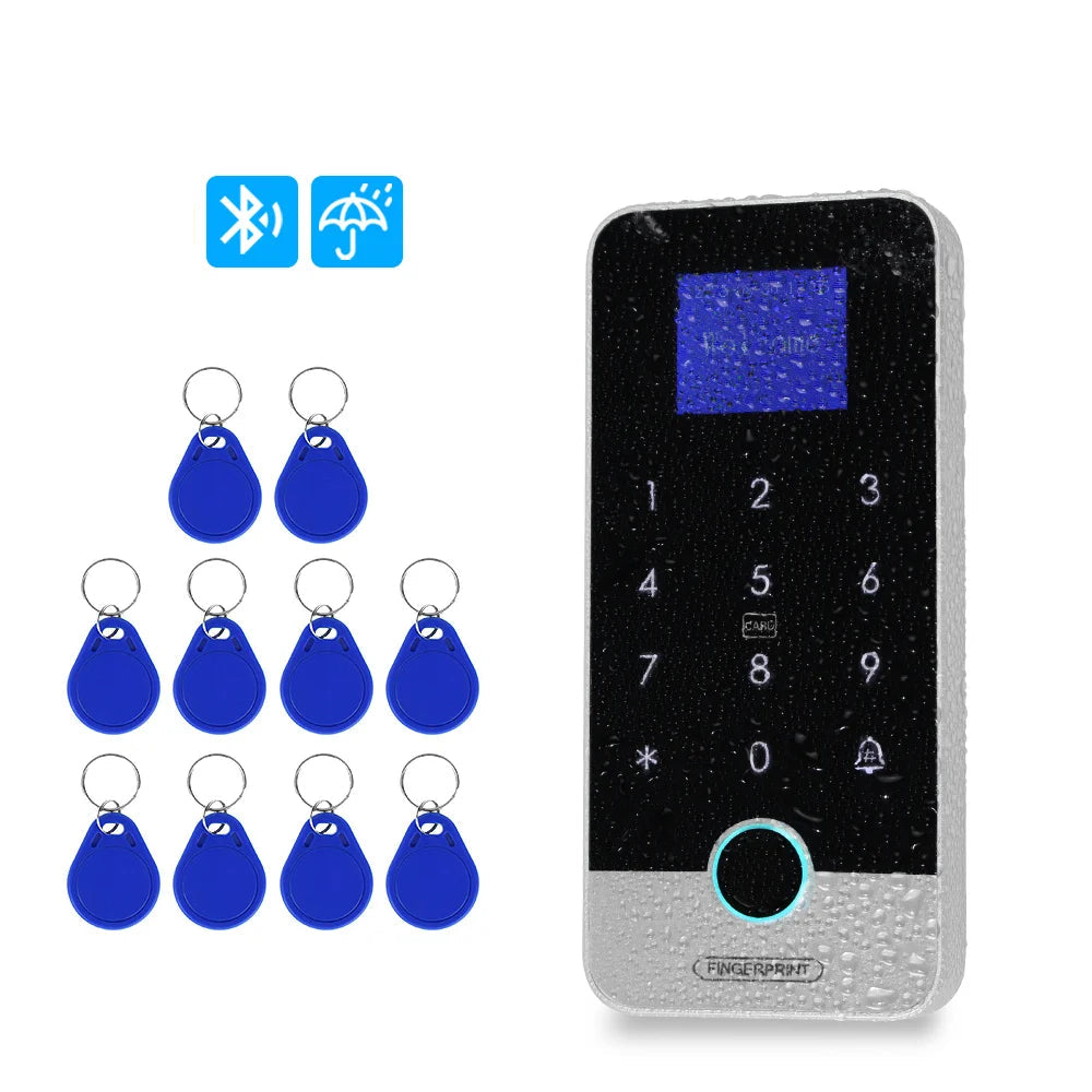 Waterproof Bluetooth Fingerprint Access Controller, Touch Keypad, Door Opener System