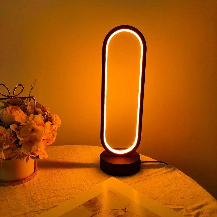 Table Ring Lamp bedroom Three-color Dimming Royal Lights & Home Decor
