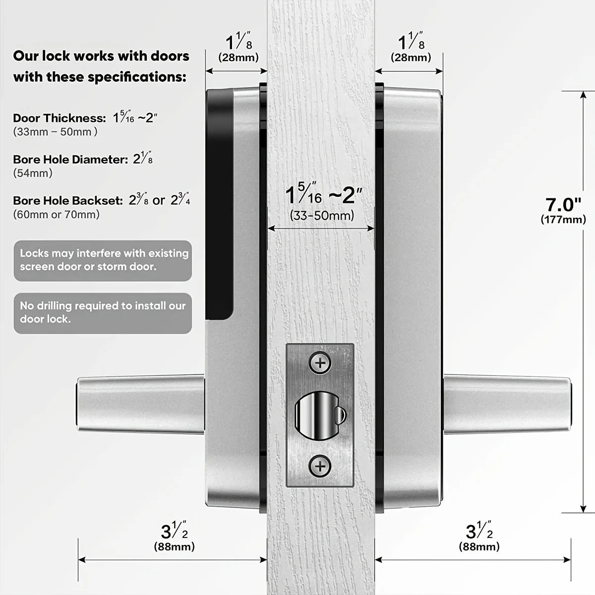 Smart Fingerprint Door Lock App Remote Control Keyless WIFI Digital Touchscreen Lock Royal Lights & Home Decor