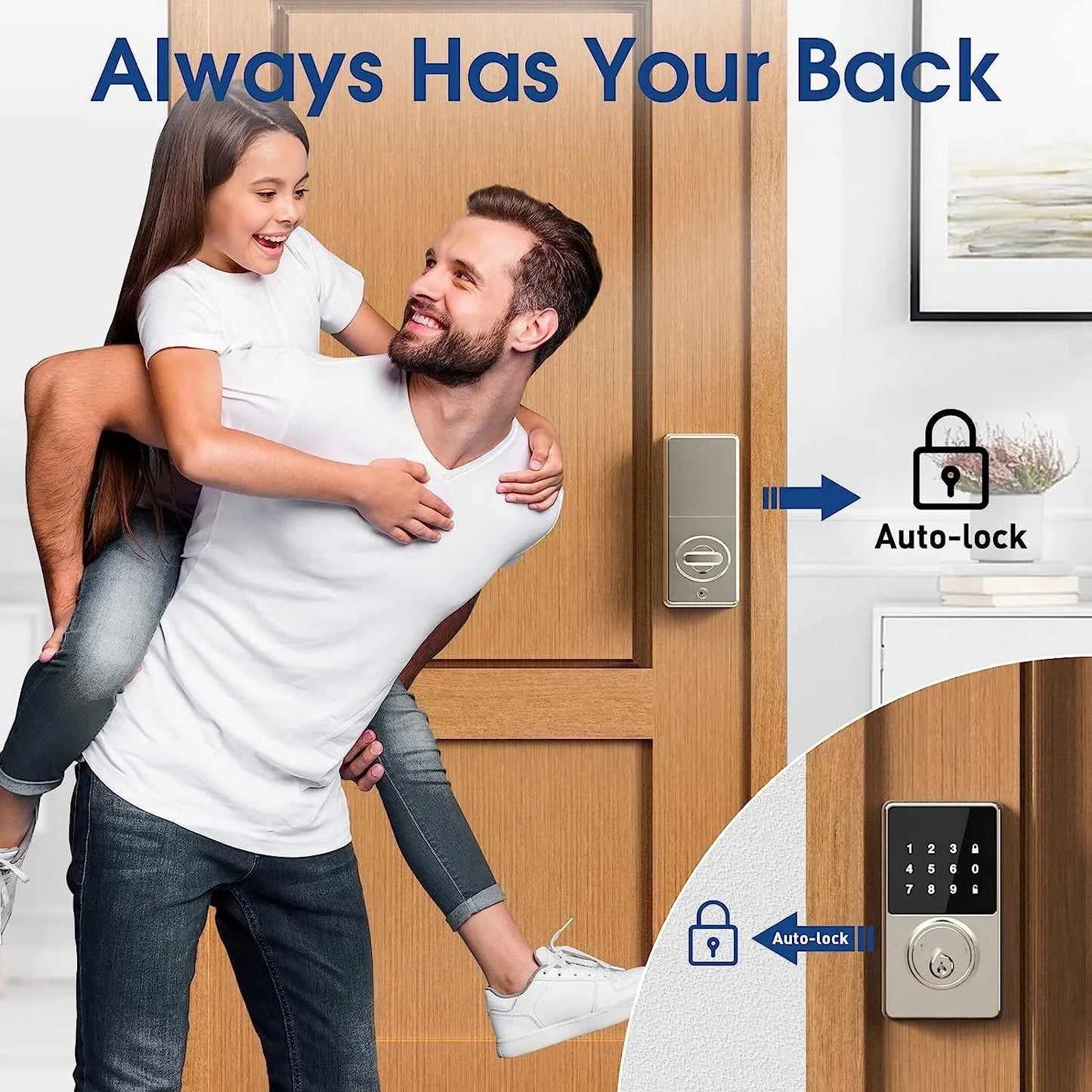 Smart Lock with password, Keyless Entry Door Lock with Touchscreen Keypads Royal Lights & Home Decor