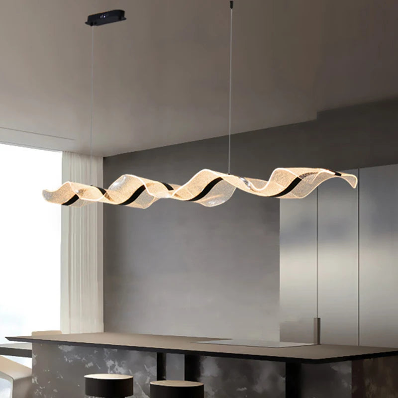 Creative Led Chandelier Design Long Wave Pendant Lights