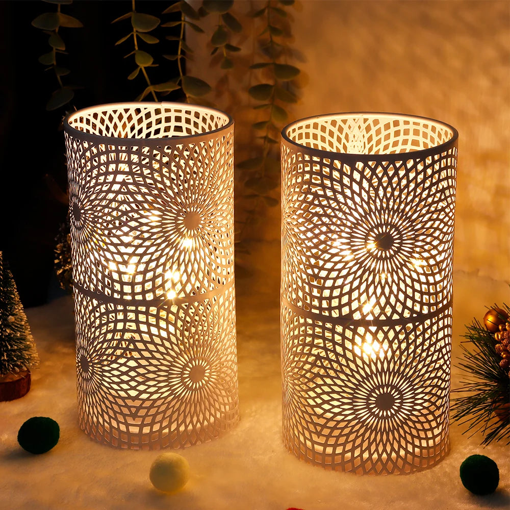 2Pcs/set Battery Powered Table Lamp Modern Cylinder Lamp