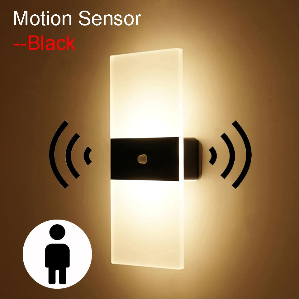 USB Recharge Wall Lamp Touch Motion Sensor Switch Indoor Royal Lights & Home Decor