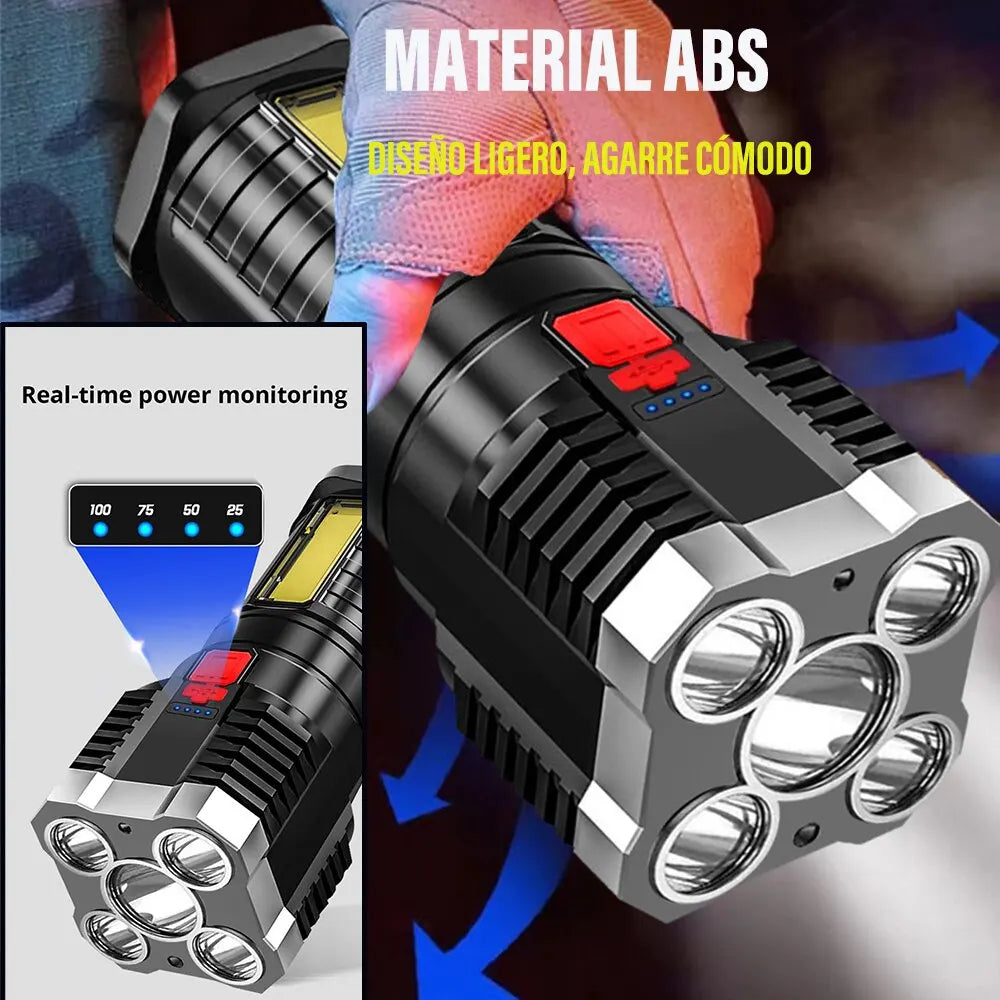 5LED High Power Led Flashlights Rechargeable Camping Spotlight Royal Lights & Home Decor