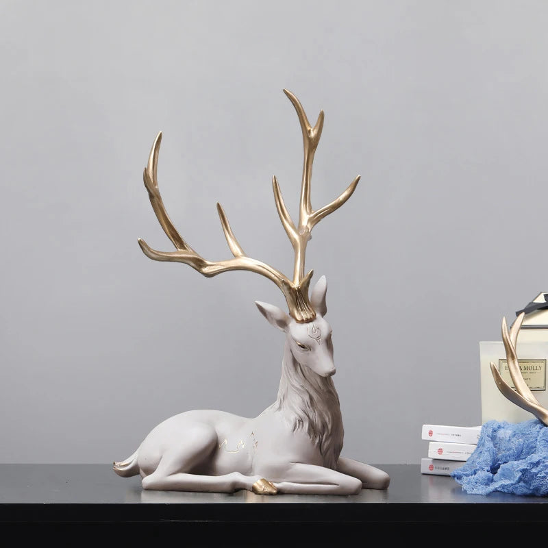 35cm High-End Deer Sculpture Royal Lights & Home Decor