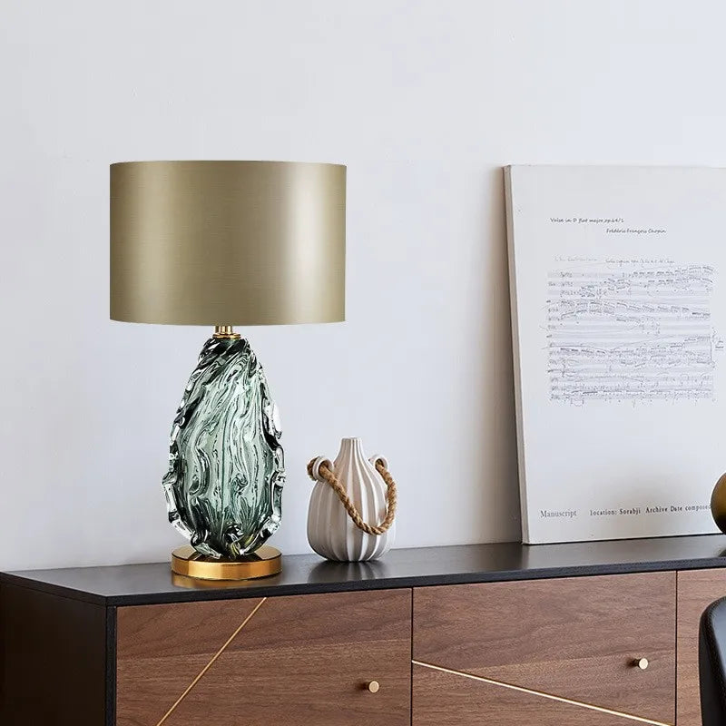 Glass Green Desktop Decorative Table Lamp