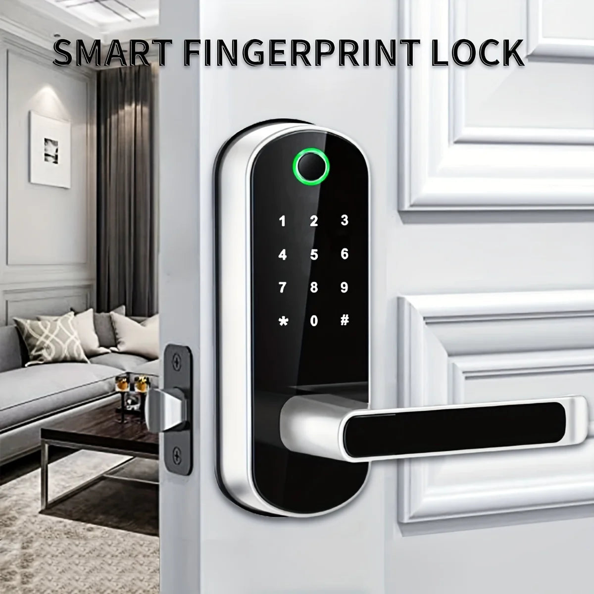 Smart Fingerprint Door Lock App Remote Control Keyless WIFI Digital Touchscreen Lock Royal Lights & Home Decor