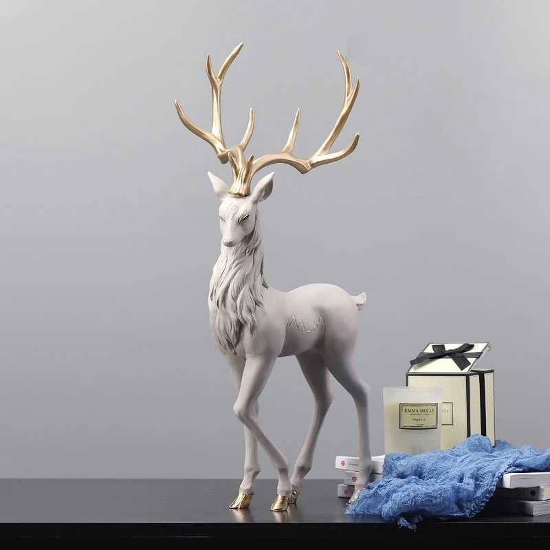35cm High-End Deer Sculpture Royal Lights & Home Decor