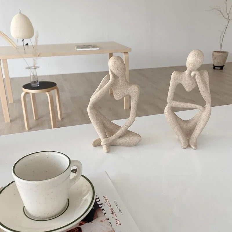 Sand Color The Thinker Abstract Statues Royal Lights & Home Decor