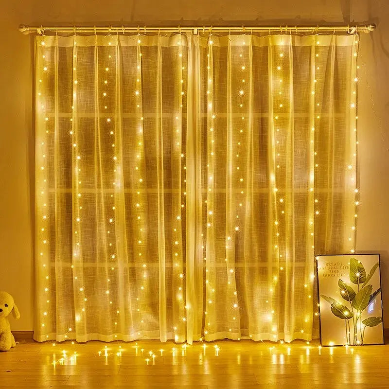 Led Silver Copper Wire Curtain Light