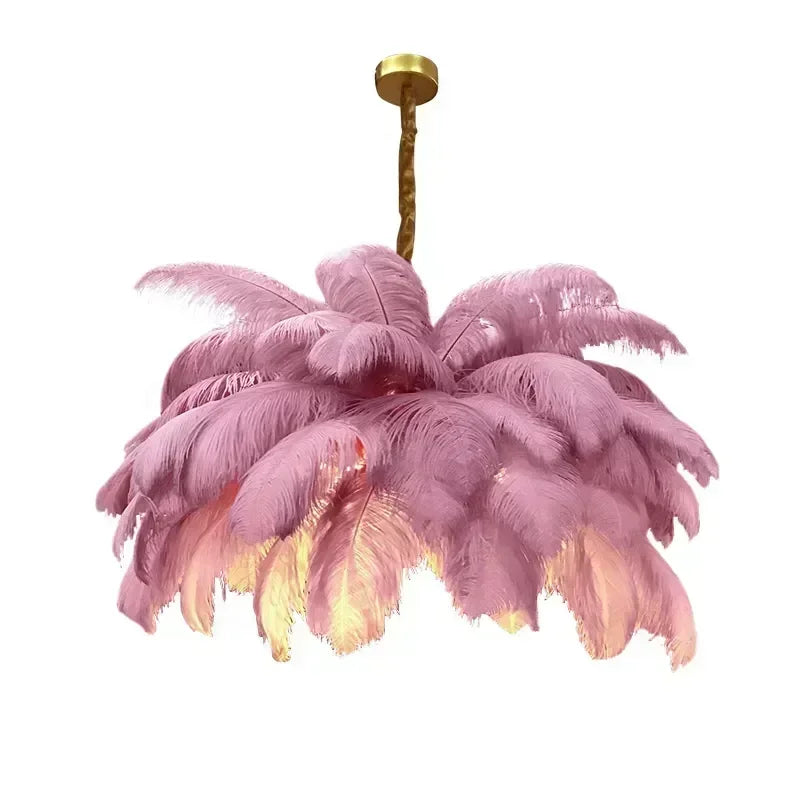 Feather Chandelier Ceiling Lamp LED Pendant Light