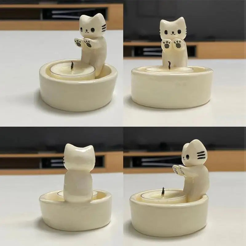 Cat Shaped Aromatherapy Candle Holder Royal Lights & Home Decor